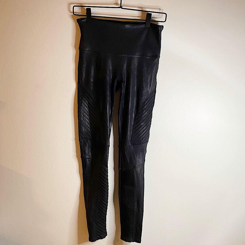 Spanx Faux Leather Moto Leggings